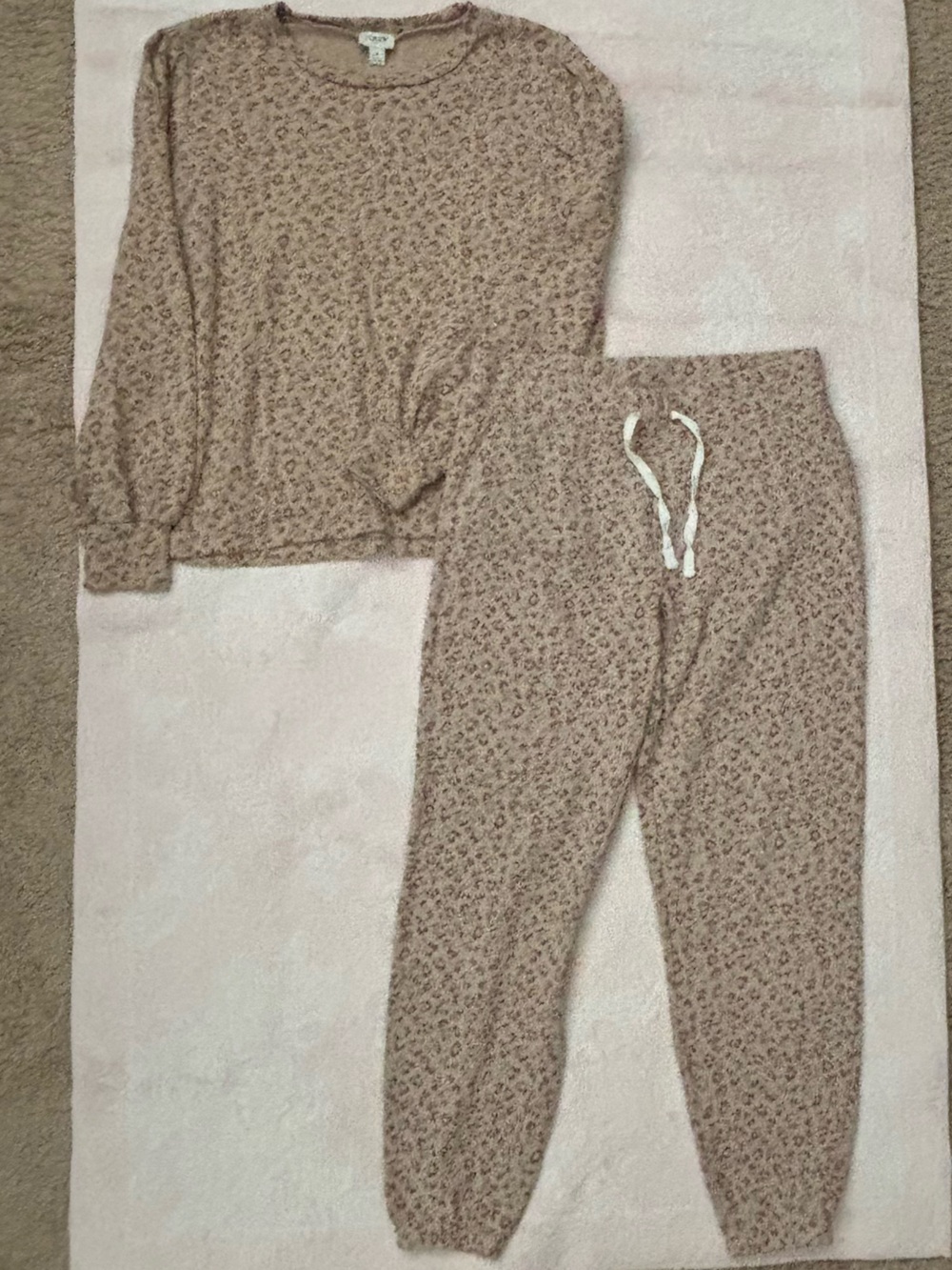 J. Crew Cream Leopard SIper Soft set